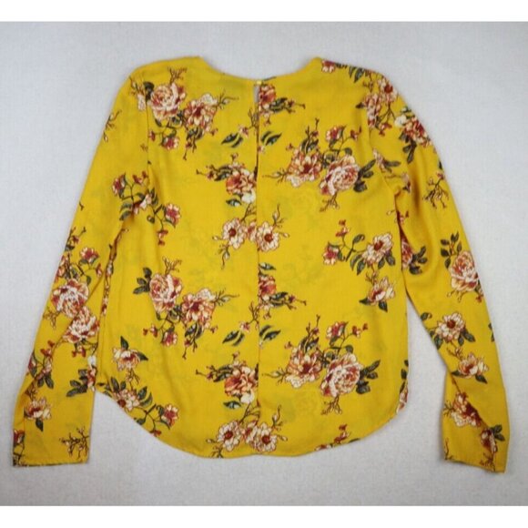 RUE21 - WOMEN'S YELLOW FLORAL PRINT LONG SLEEVE TOP - SIZE S - Picture 7 of 7